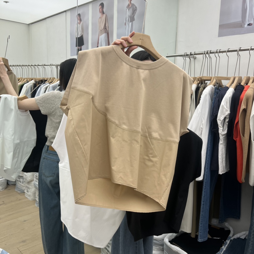 MOI-A韓國直郵實拍女士新款推薦26夏季26春夏休閑熱賣T恤MOI-AT恤圖色2