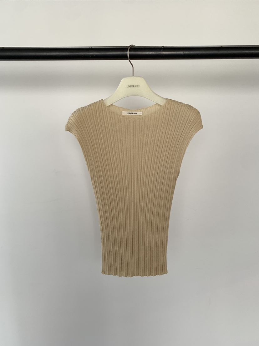 UNDERSON韓國代購女士新品熱賣時尚休閑職業針織衫褶裥無袖UNDERSON針織衫圖色2