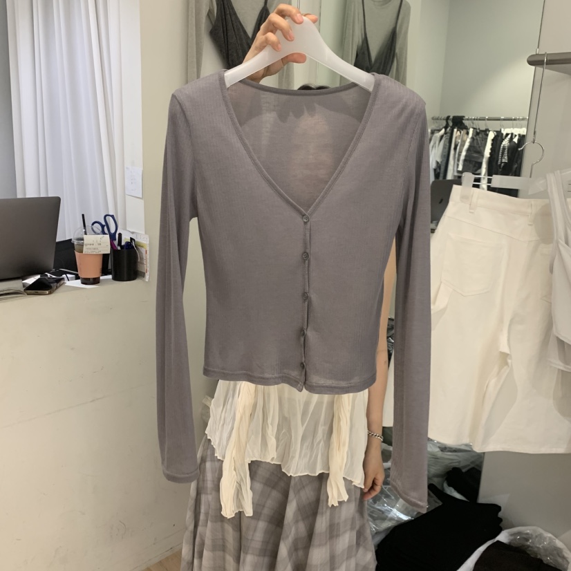 AUBE韓國東大門直郵女裝新款休閑26夏季人氣時尚熱賣長袖T恤AUBE長袖T恤圖色1