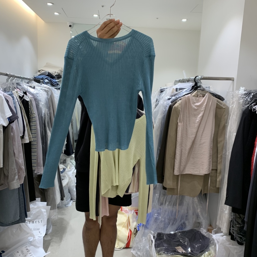 THE REST韓國直郵實拍女裝新品推薦熱賣時尚休閑針織衫條紋THE REST/UNNOEUD針織衫