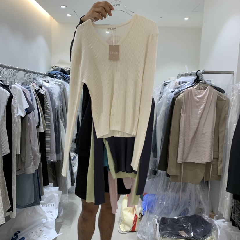 THE REST韓國直郵實拍女裝新品推薦熱賣時尚休閑針織衫條紋THE REST/UNNOEUD針織衫圖色2