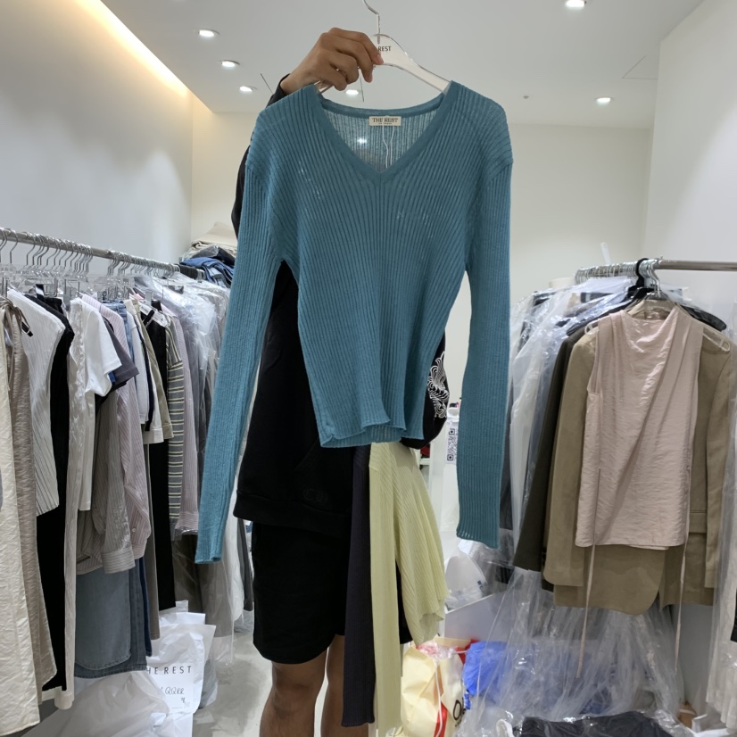 THE REST韓國直郵實拍女裝新品推薦熱賣時尚休閑針織衫條紋THE REST/UNNOEUD針織衫圖色5