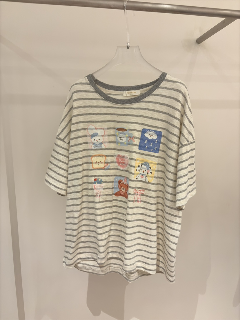 MIMME/LOOKK韓國直郵女裝新款熱賣26夏季休閑職業T恤條紋MIMME/LOOKKT恤圖色3