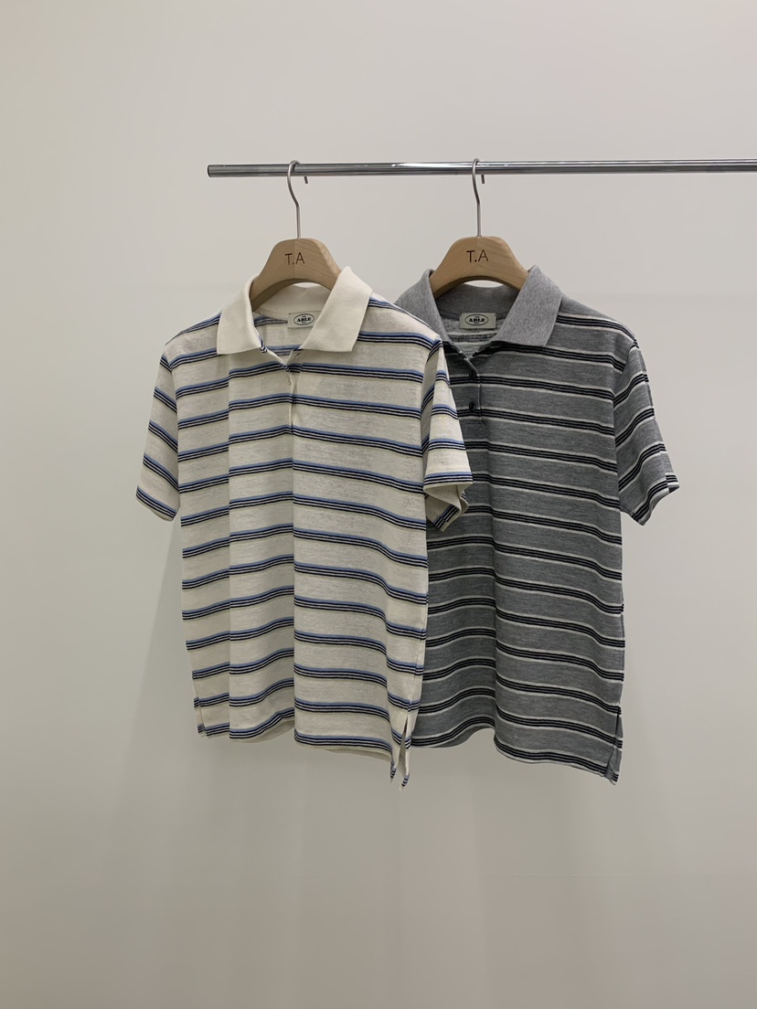 THE ABLE韓國代購女士新款時尚26夏季職業針織衫棉布條紋THE ABLE/TA針織衫