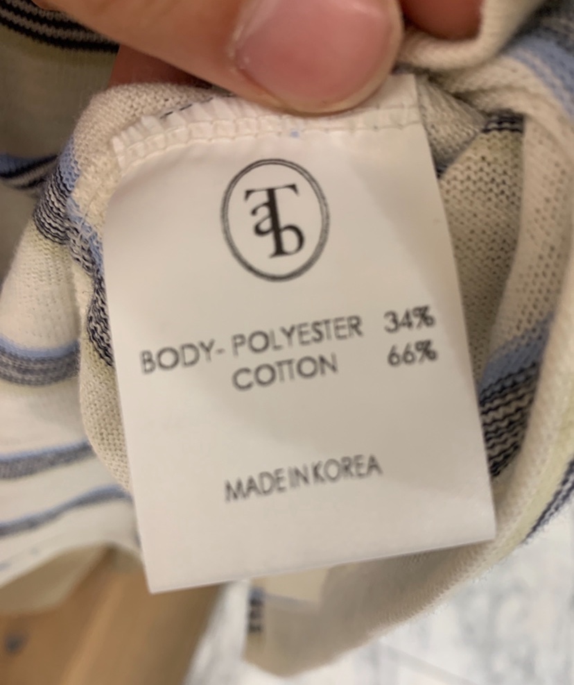 THE ABLE韓國代購女士新款時尚26夏季職業針織衫棉布條紋THE ABLE/TA針織衫