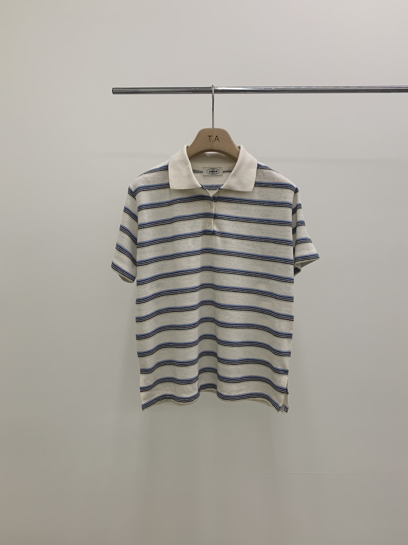 THE ABLE韓國代購女士新款時尚26夏季職業針織衫棉布條紋THE ABLE/TA針織衫圖色2