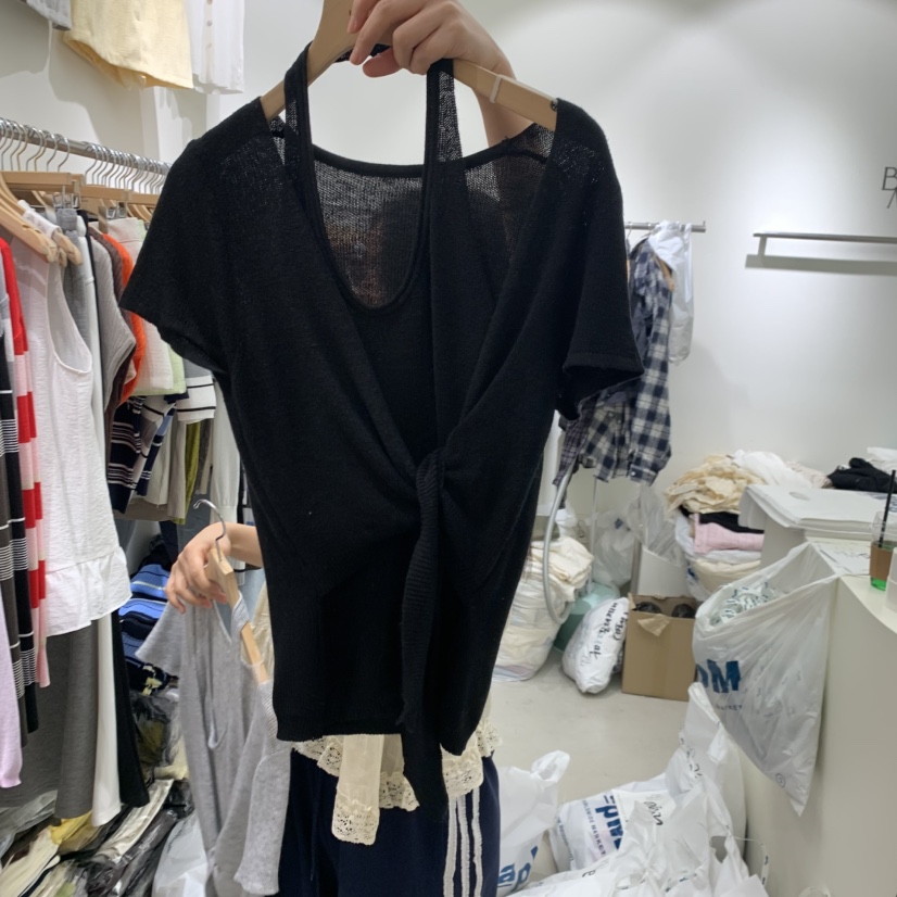 BY BOMI韓國東大門代購女士新款休閑職業推薦針織衫假兩件BY BOMI針織衫圖色3