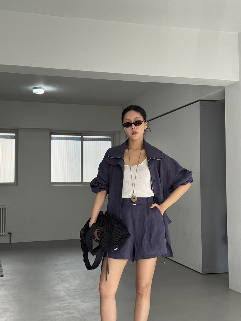 LIMLIMLIM韓國直郵實拍女裝新品時尚休閑26夏季短褲含腰帶亞麻LIM LIM LIM短褲