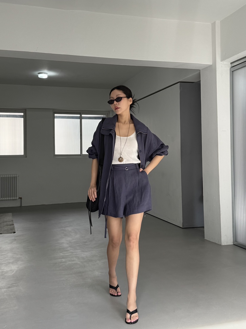 LIMLIMLIM韓國直郵實拍女裝新品時尚休閑26夏季短褲含腰帶亞麻LIM LIM LIM短褲