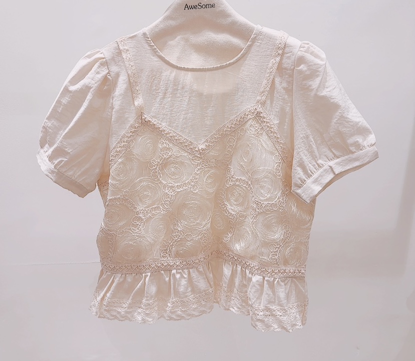 AWESOME-P韓國直郵實拍女士新品休閑26夏季職業襯衫蕾絲衫AWESOME-P襯衫/蕾絲衫圖色1
