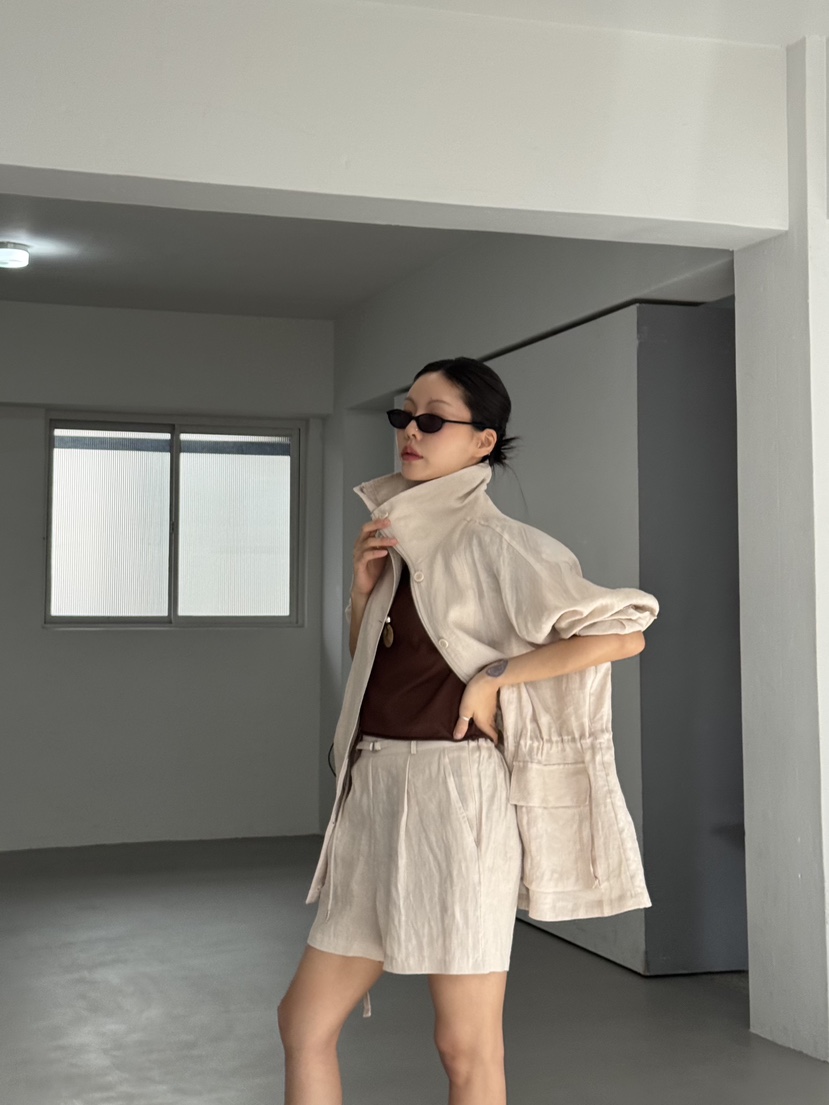 LIMLIMLIM韓國東大門直郵女士新品時尚推薦職業熱賣夾克亞麻LIM LIM LIM夾克