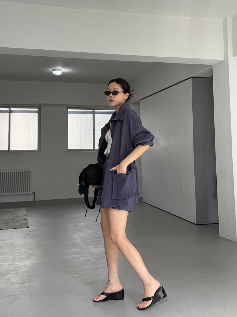 LIMLIMLIM韓國東大門直郵女士新品時尚推薦職業熱賣夾克亞麻LIM LIM LIM夾克