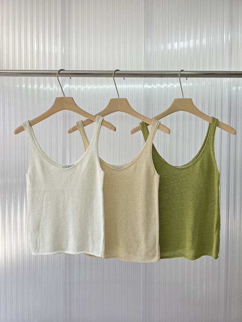 LIMLIMLIM東大門實拍韓國女裝新品熱賣吊帶背心含脖帶亞麻LIM LIM LIM吊帶/背心