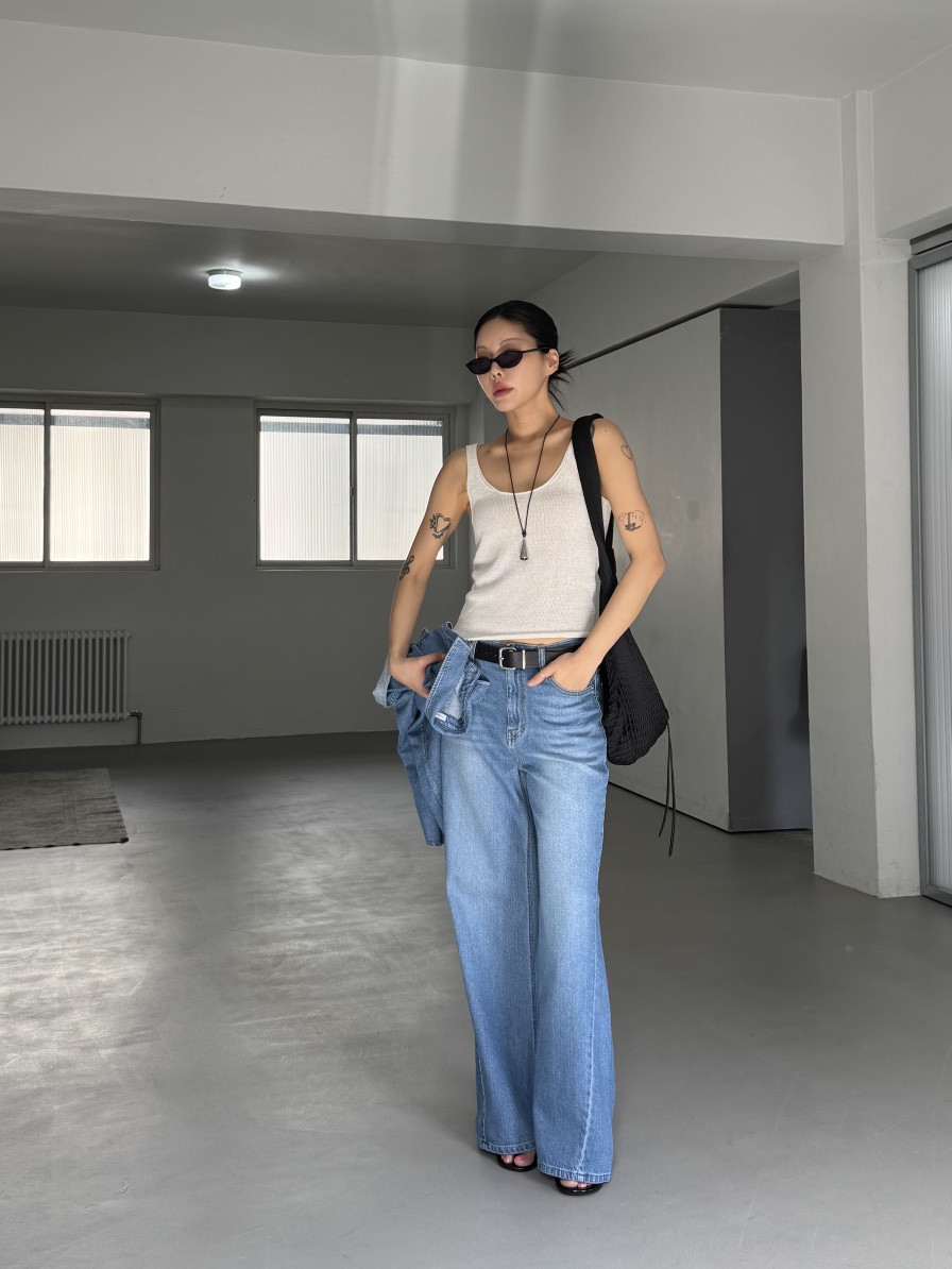 LIMLIMLIM東大門實拍韓國女裝新品熱賣吊帶背心含脖帶亞麻LIM LIM LIM吊帶/背心