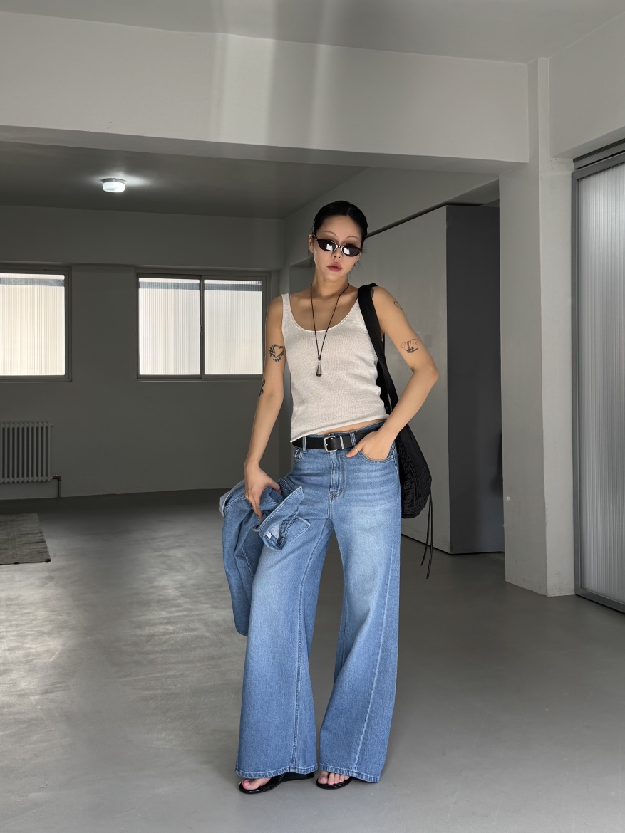 LIMLIMLIM東大門實拍韓國女裝新品熱賣吊帶背心含脖帶亞麻LIM LIM LIM吊帶/背心