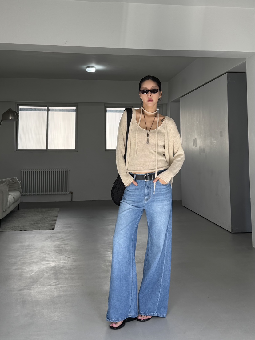 LIMLIMLIM韓國東大門直郵女裝新款26春夏人氣牛仔褲不含腰帶LIM LIM LIM牛仔褲