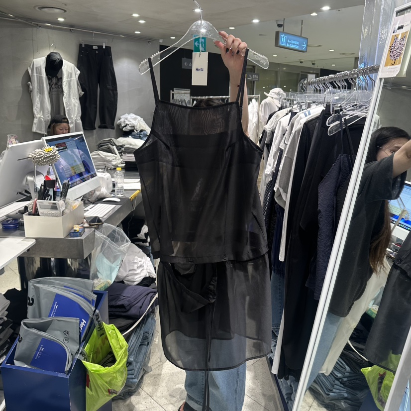 HERTZ-P韓國直郵實拍女士新款26春夏休閑時尚連衣裙透明HERTZ-P連衣裙圖色2