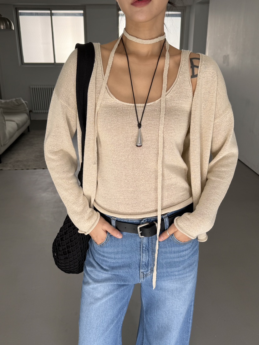 LIMLIMLIM韓國東大門代購女士新款推薦26春夏時尚針織衫亞麻LIM LIM LIM針織衫