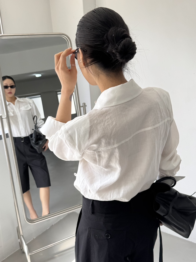 LIMLIMLIM韓國東大門直郵女裝新品休閑26夏季襯衫蕾絲衫亞麻棉LIM LIM LIM襯衫/蕾絲衫