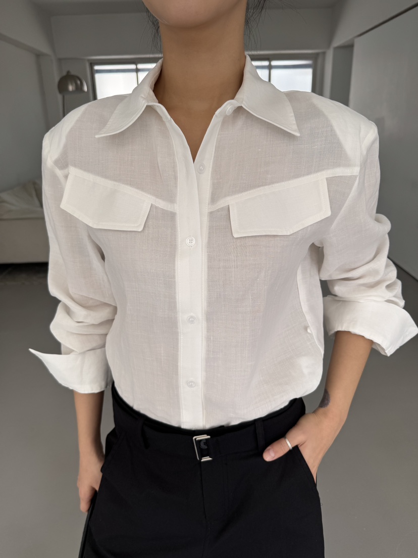 LIMLIMLIM韓國東大門直郵女裝新品休閑26夏季襯衫蕾絲衫亞麻棉LIM LIM LIM襯衫/蕾絲衫