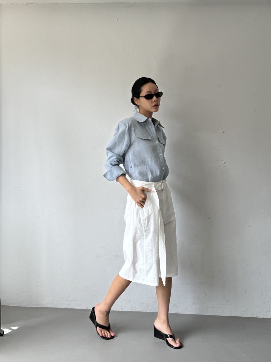 LIMLIMLIM韓國東大門直郵女裝新品休閑26夏季襯衫蕾絲衫亞麻棉LIM LIM LIM襯衫/蕾絲衫