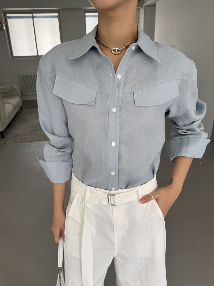 LIMLIMLIM韓國東大門直郵女裝新品休閑26夏季襯衫蕾絲衫亞麻棉LIM LIM LIM襯衫/蕾絲衫