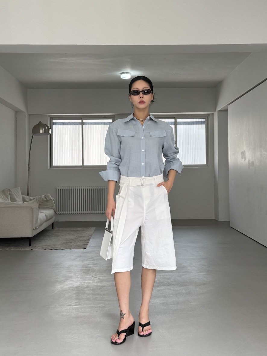 LIMLIMLIM韓國東大門直郵女裝新品休閑26夏季襯衫蕾絲衫亞麻棉LIM LIM LIM襯衫/蕾絲衫