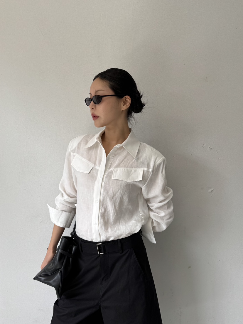 LIMLIMLIM韓國東大門直郵女裝新品休閑26夏季襯衫蕾絲衫亞麻棉LIM LIM LIM襯衫/蕾絲衫圖色1