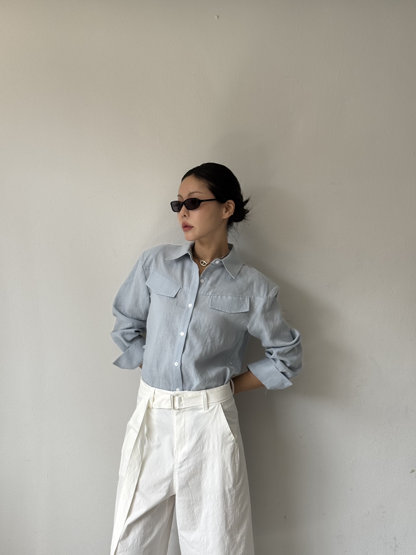 LIMLIMLIM韓國東大門直郵女裝新品休閑26夏季襯衫蕾絲衫亞麻棉LIM LIM LIM襯衫/蕾絲衫圖色2