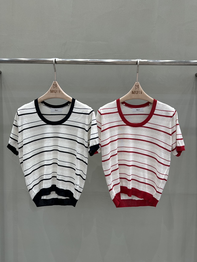 THE MUI韓國直郵女裝新款熱賣人氣26春夏26夏季針織衫條紋THE MUI針織衫
