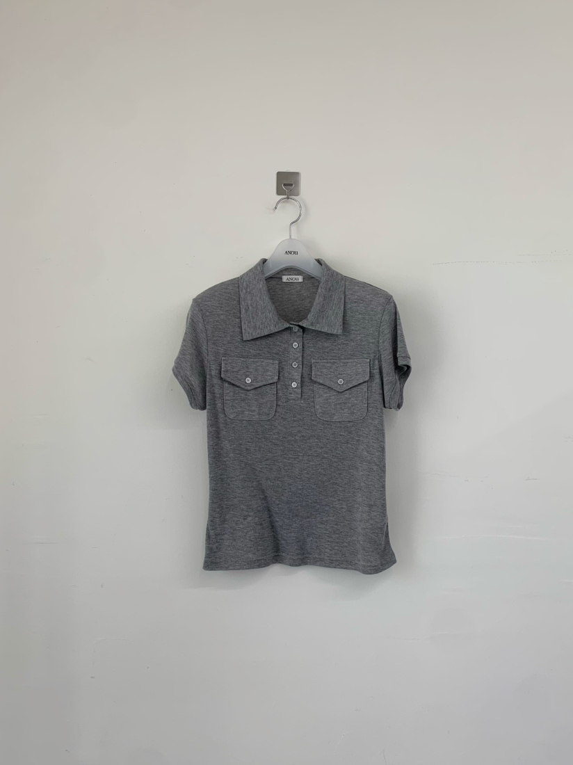 ANOU東大門實拍韓國女士新品熱賣26夏季休閑26春夏T恤口袋ANOUT恤圖色2