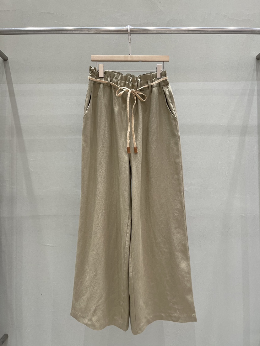 THE MUI韓國東大門代購女士新款職業26春夏休閑褲含腰繩亞麻THE MUI休閑褲圖色2