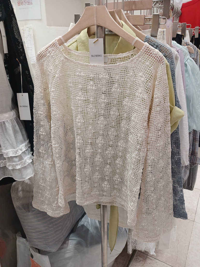 BLOWING韓國代購女裝新品26夏季時尚熱賣休閑襯衫蕾絲衫網眼BLOWING襯衫/蕾絲衫圖色5