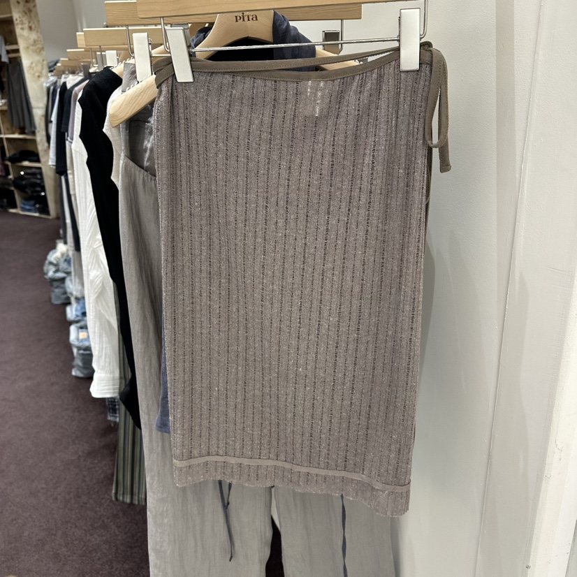 PITA/THEVERLIN韓國代購女裝新品熱賣半身裙中短裙披肩亞麻PITA/THEVERLIN半身裙/中短裙