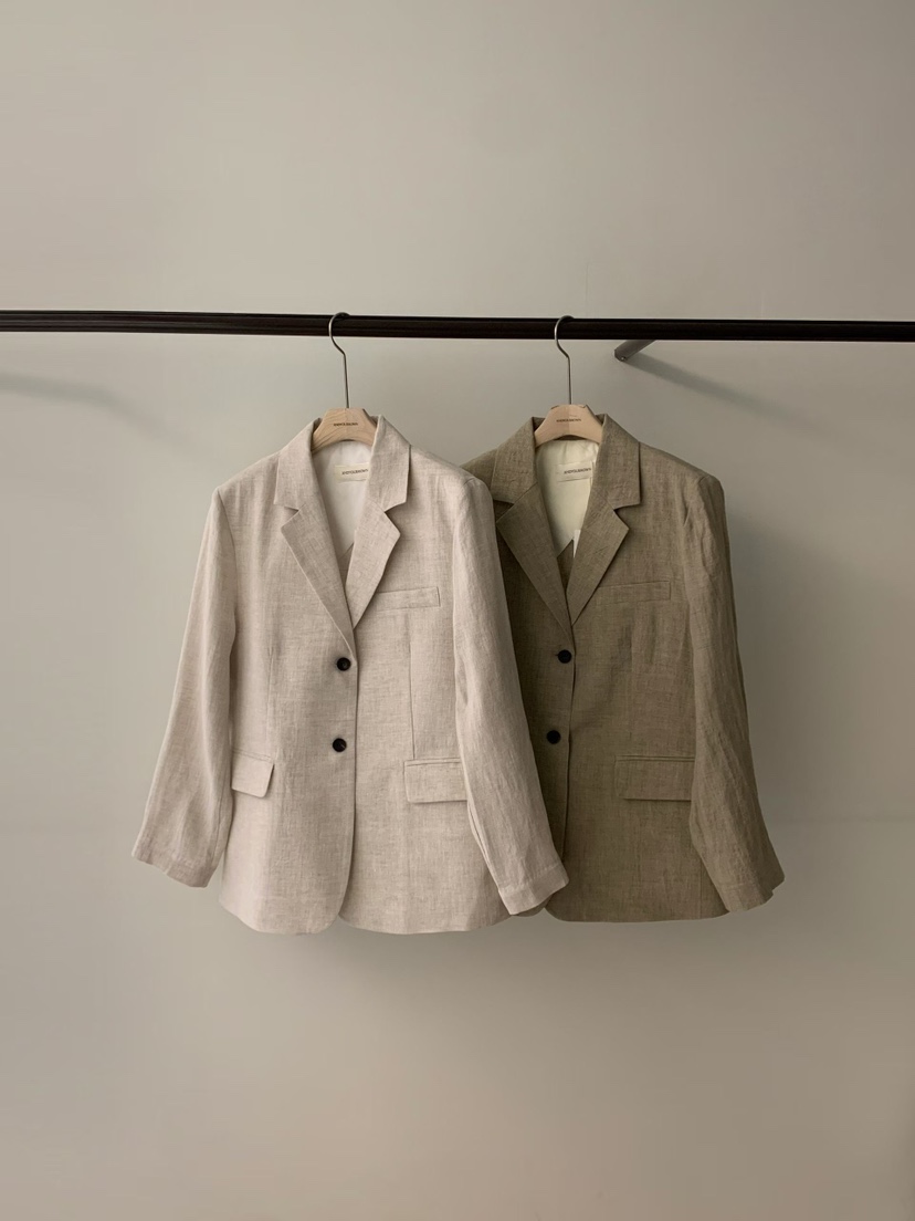 ANDYOUBROWN韓國直郵女士新款推薦人氣26春夏職業夾克亞麻ANDYOUBROWN夾克