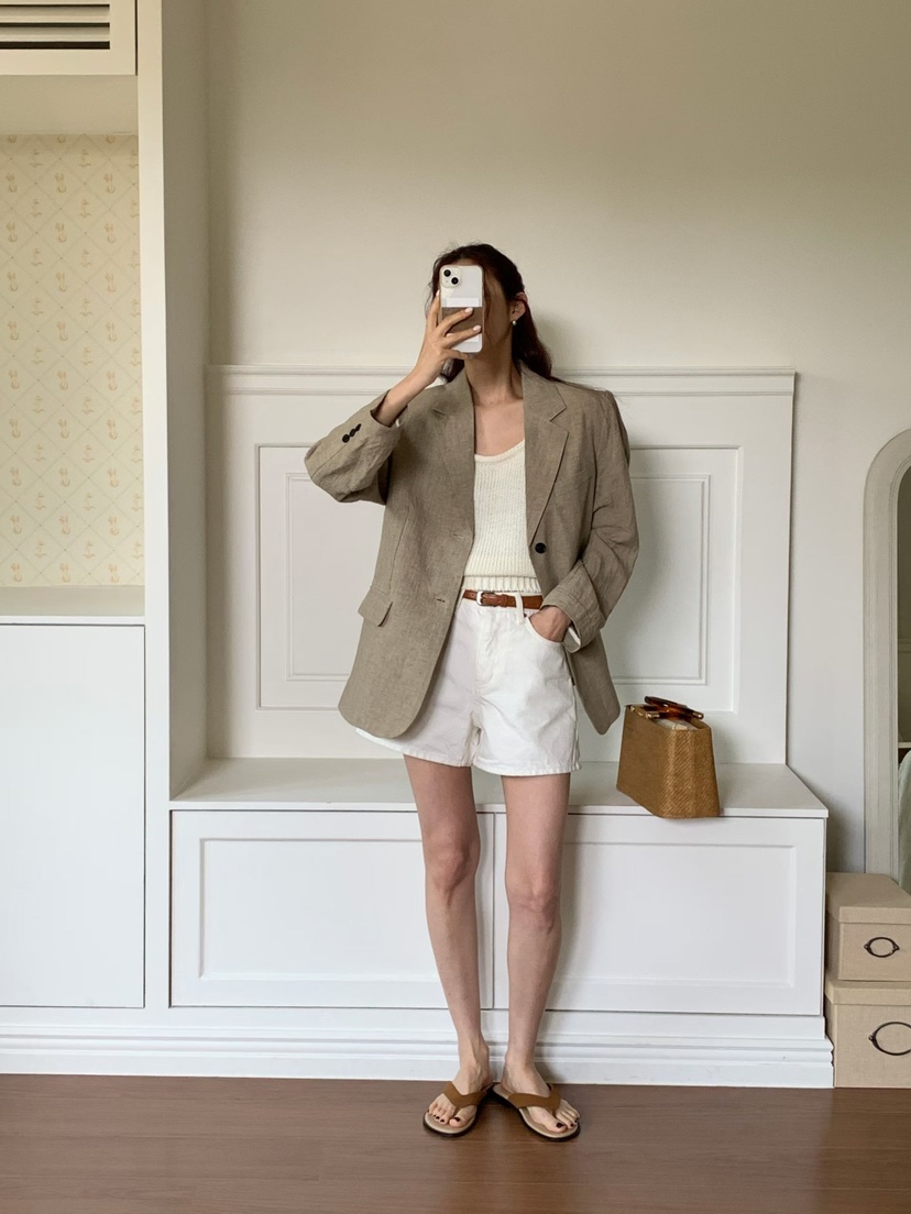 ANDYOUBROWN韓國直郵女士新款推薦人氣26春夏職業夾克亞麻ANDYOUBROWN夾克圖色2