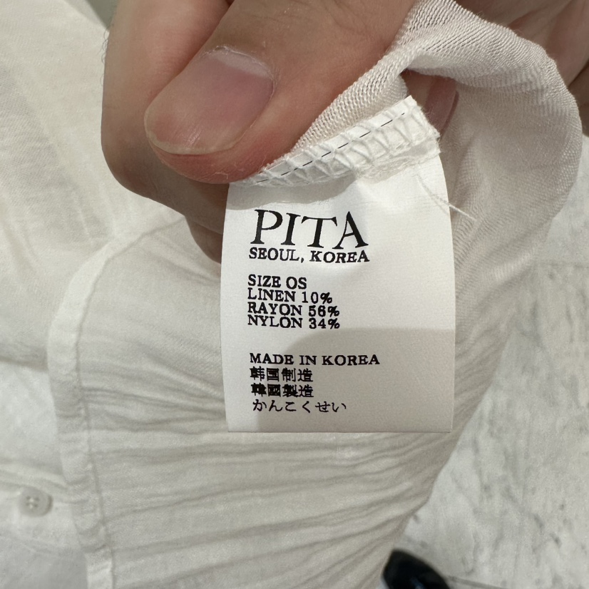 PITA/THEVERLIN韓國直郵女士新品人氣推薦襯衫蕾絲衫亞麻PITA/THEVERLIN襯衫/蕾絲衫