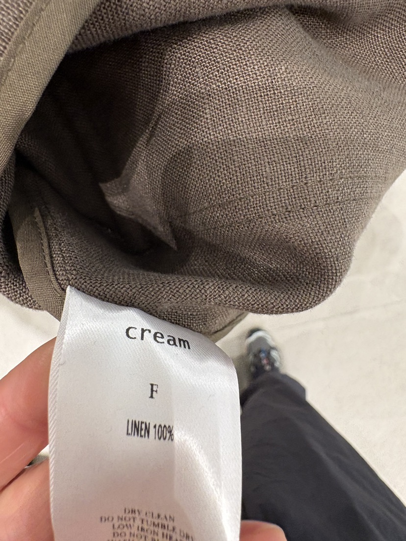 CREAM-P韓國直郵實拍女裝新品26夏季襯衫蕾絲衫口袋亞麻CREAM-P襯衫/蕾絲衫