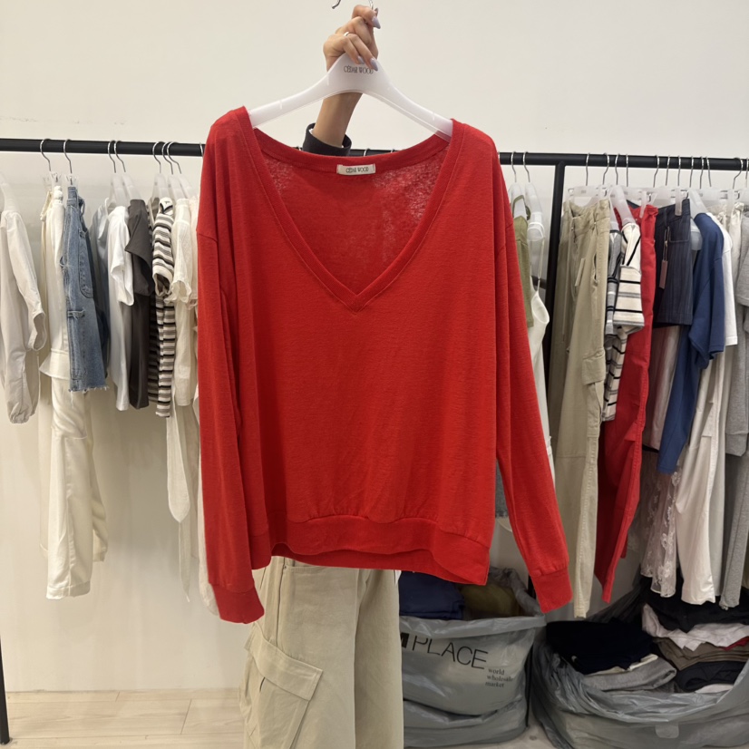 CEDARWOOD東大門實拍韓國女士新品職業熱賣時尚衛衣亞麻布CEDAR WOOD衛衣圖色2