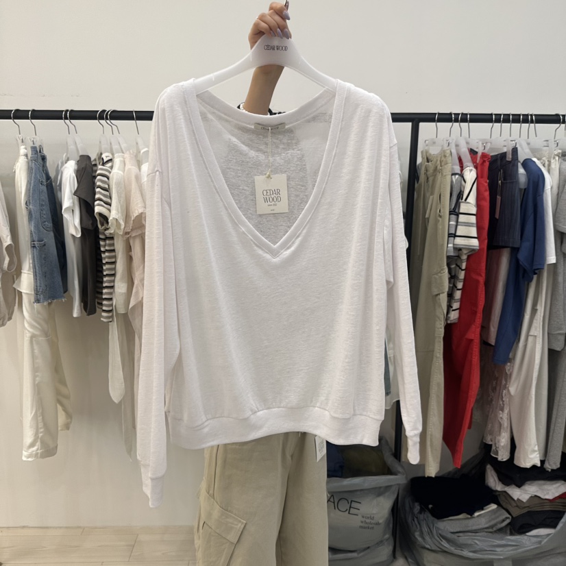 CEDARWOOD東大門實拍韓國女士新品職業熱賣時尚衛衣亞麻布CEDAR WOOD衛衣圖色3