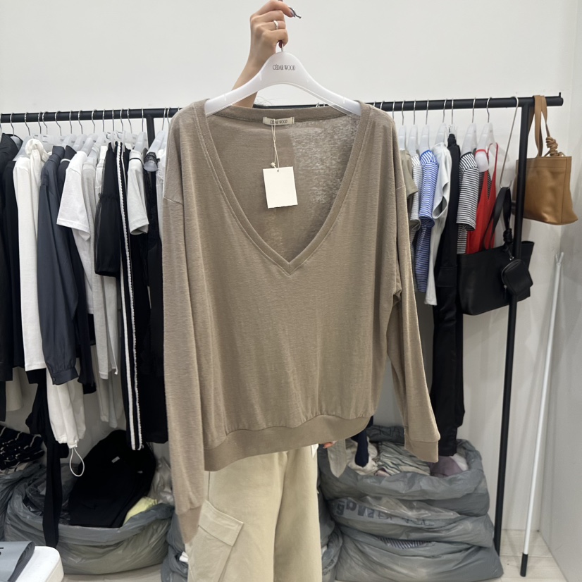 CEDARWOOD東大門實拍韓國女士新品職業熱賣時尚衛衣亞麻布CEDAR WOOD衛衣圖色4