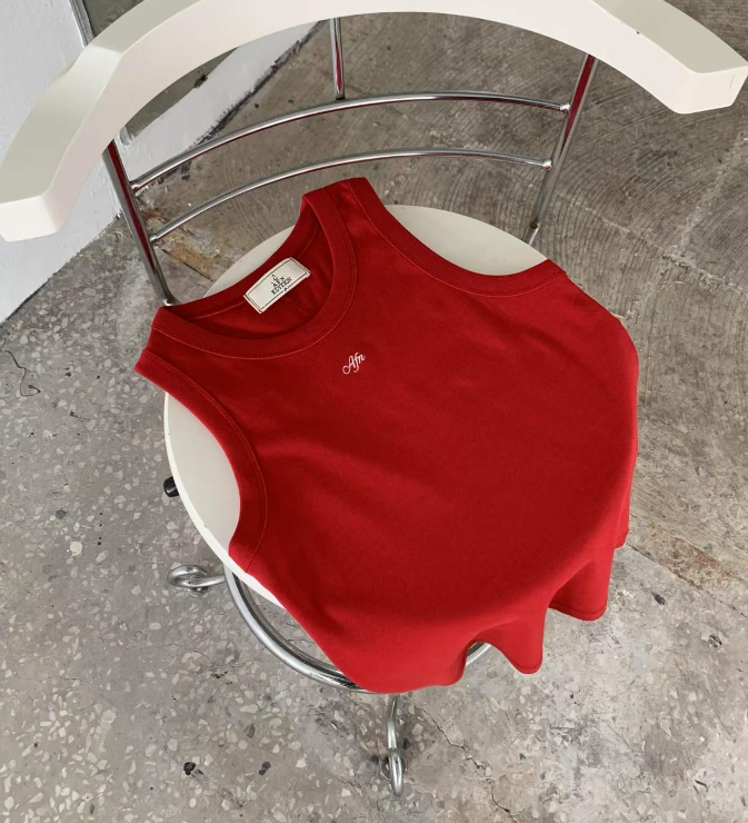 A Flan韓國直郵實拍女裝新品時尚熱賣休閑26夏季吊帶背心刺繡AFN/FLAN EDITION吊帶/背心圖色4