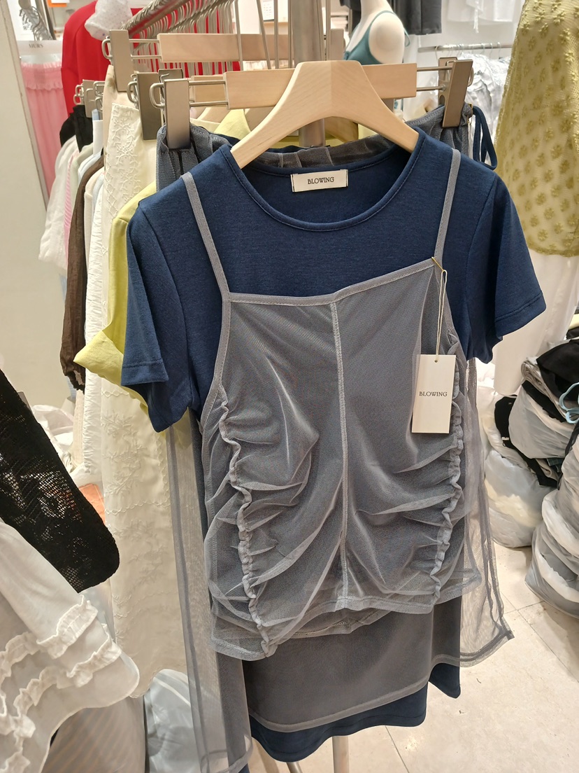 BLOWING韓國代購女裝新款熱賣推薦時尚職業人氣26春夏T恤網眼BLOWINGT恤圖色2