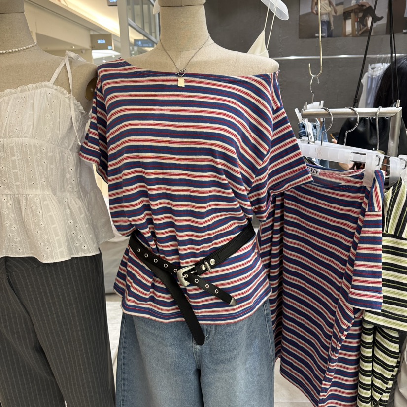 MIXXIN韓國東大門直郵女裝新款人氣熱賣26夏季T恤不含腰帶MIXXINT恤圖色2