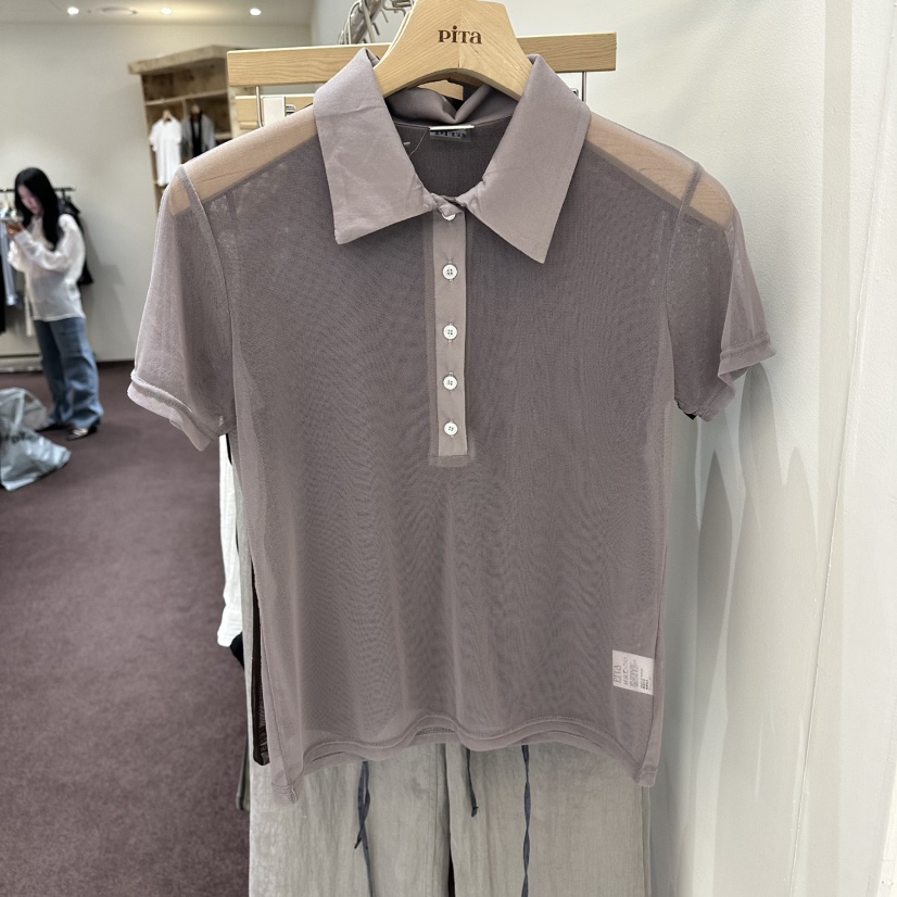 PITA/THEVERLIN韓國東大門直郵女裝新款26春夏時尚T恤網眼PITA/THEVERLINT恤圖色1