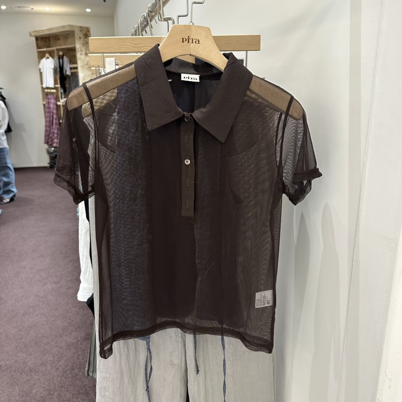 PITA/THEVERLIN韓國東大門直郵女裝新款26春夏時尚T恤網眼PITA/THEVERLINT恤圖色2