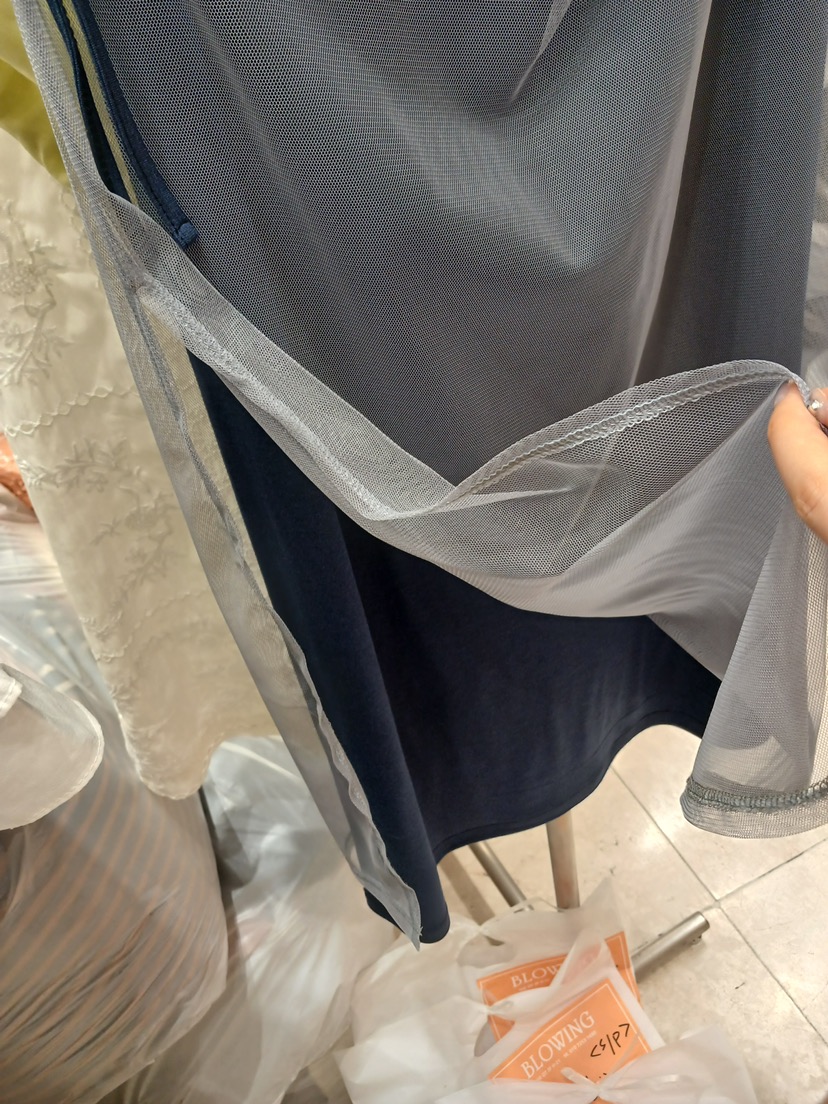 BLOWING東大門實拍韓國女士新品職業休閑人氣長裙網狀鏤空BLOWING長裙