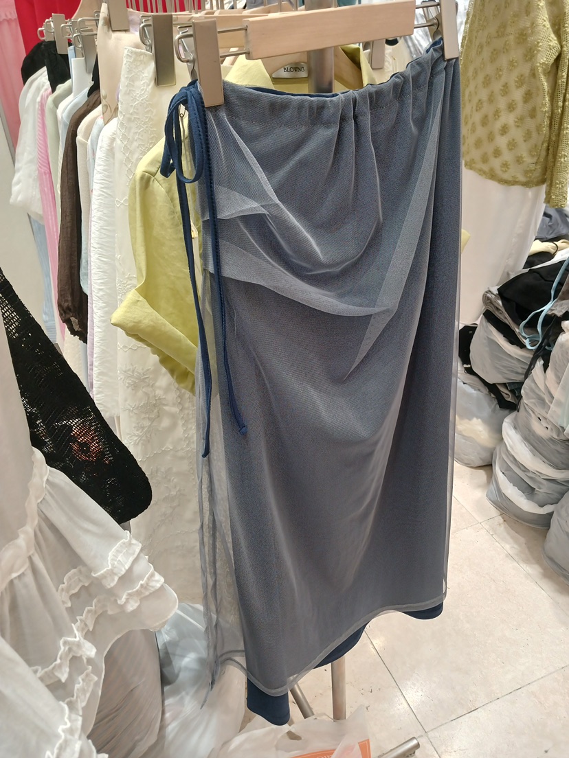 BLOWING東大門實拍韓國女士新品職業休閑人氣長裙網狀鏤空BLOWING長裙圖色2