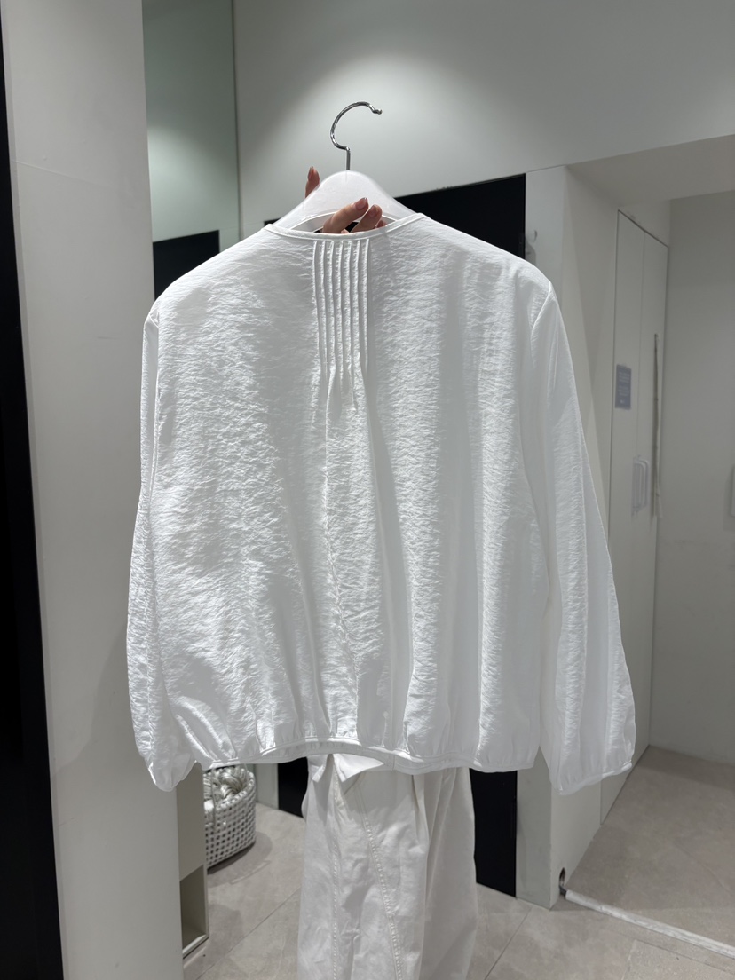 CREAM-P東大門實拍韓國女士新款人氣職業襯衫蕾絲衫褶裥CREAM-P襯衫/蕾絲衫