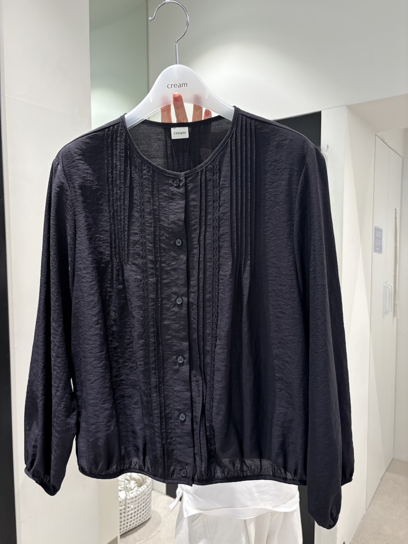 CREAM-P東大門實拍韓國女士新款人氣職業襯衫蕾絲衫褶裥CREAM-P襯衫/蕾絲衫圖色3